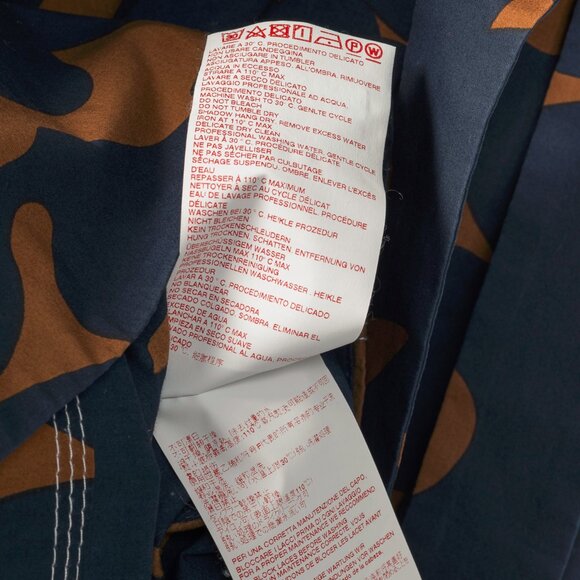 Marni Resort 2019 Navy Belou-Print Cotton Poplin Gathered Midi Skirt - Picture 11 of 12